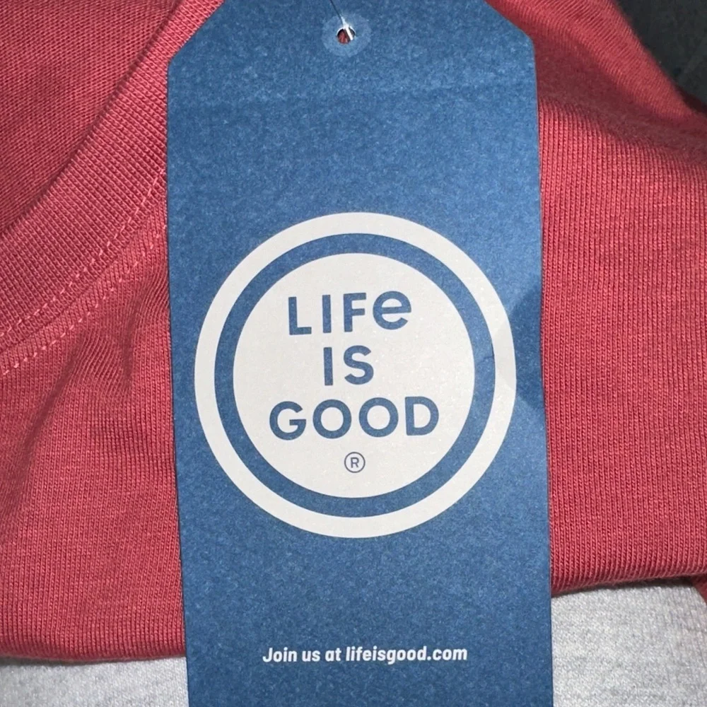 Life Is Good Coral Dog Graphic T-Shirt - Picture 7 of 7